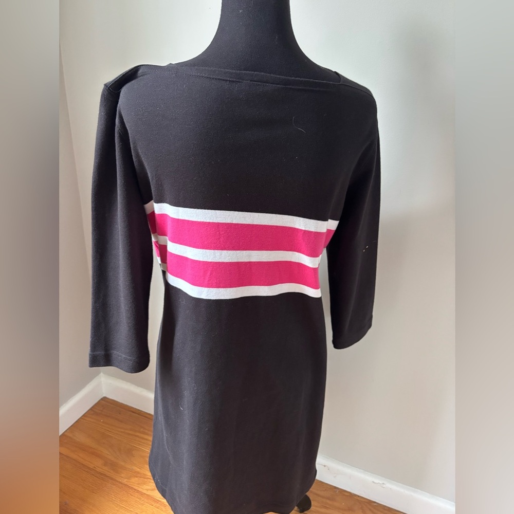 Talbots Black Petite Knit Top with Subtle Crew Neck - Picture 3 of 6